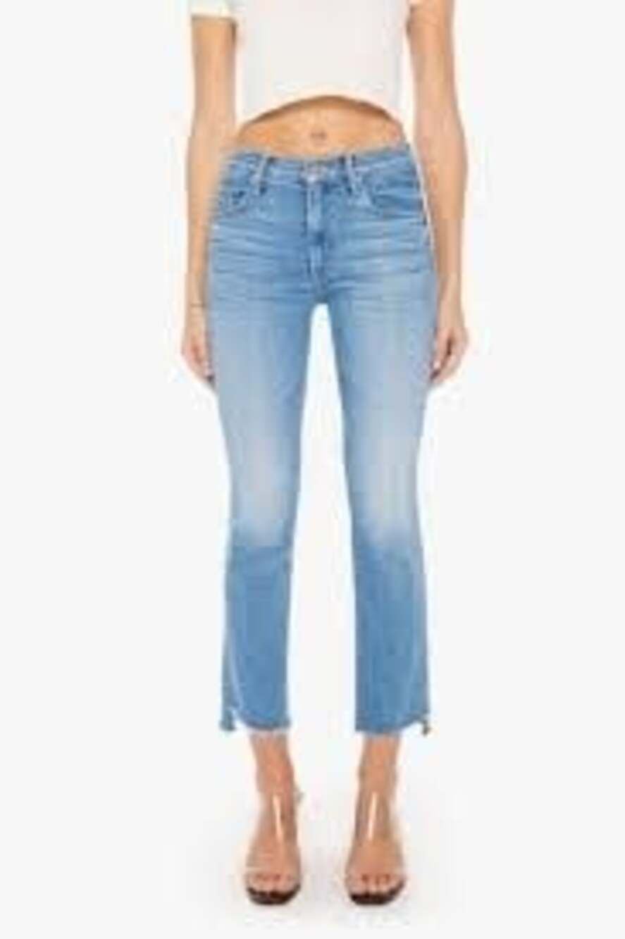 MOTHER Lil' Insider Crop Step Fray Jeans in Out Of The Blue
